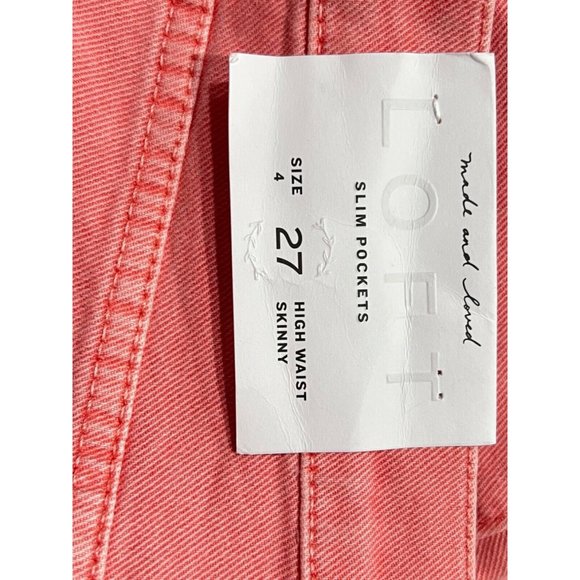 NWT Ann Taylor LOFT High Waist Skinny Jeans Sz 2 Pink #28188 - Picture 5 of 6